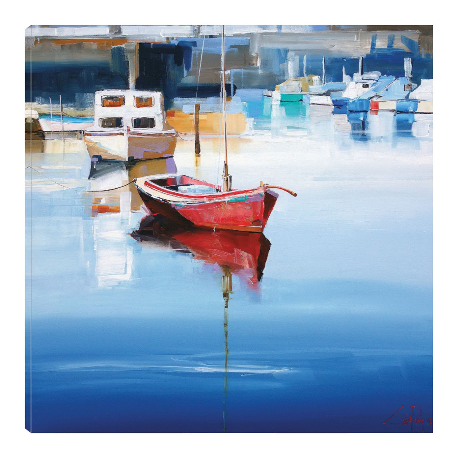 Cuadro Decorativo Fine Art TJ 'Amarres en Mordialloc' de Craig Trewin Penny 122 x 122 cm