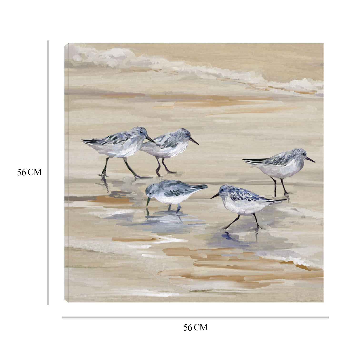Foto 9 pulgar | Cuadro Decorativo - Andarríos En Playa Ii Ambar - Fine Art Tj 56 X 56 cm