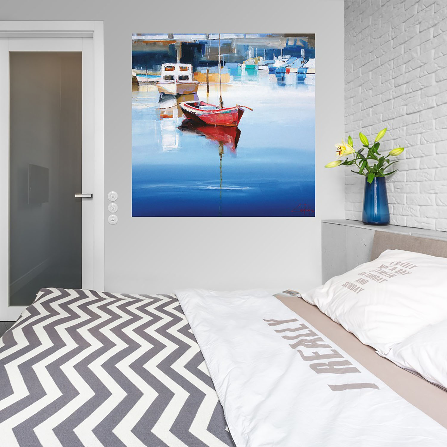 Foto 3 | Cuadro Decorativo Fine Art TJ 'Amarres en Mordialloc' de Craig Trewin Penny 82 x 82 cm