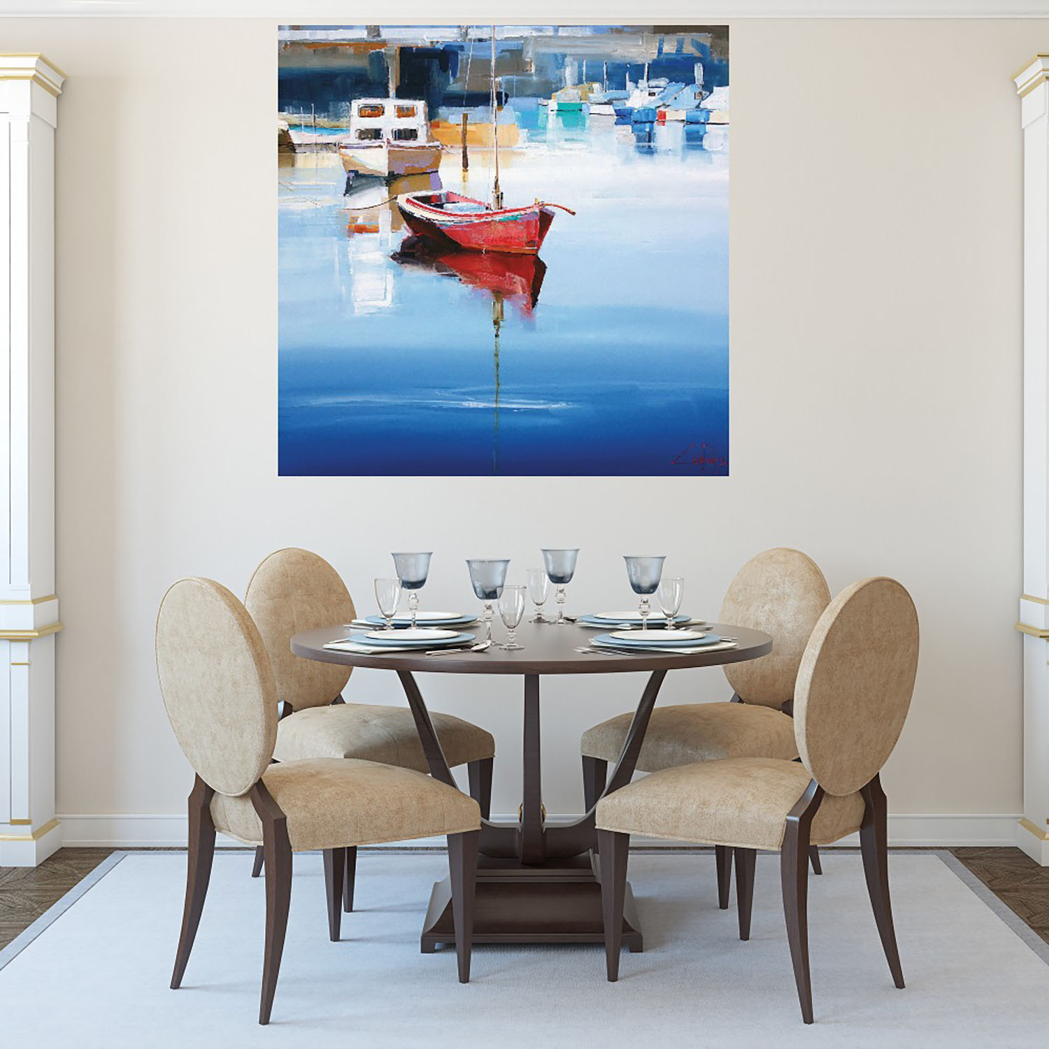 Foto 5 pulgar | Cuadro Decorativo Fine Art TJ 'Amarres en Mordialloc' de Craig Trewin Penny 82 x 82 cm