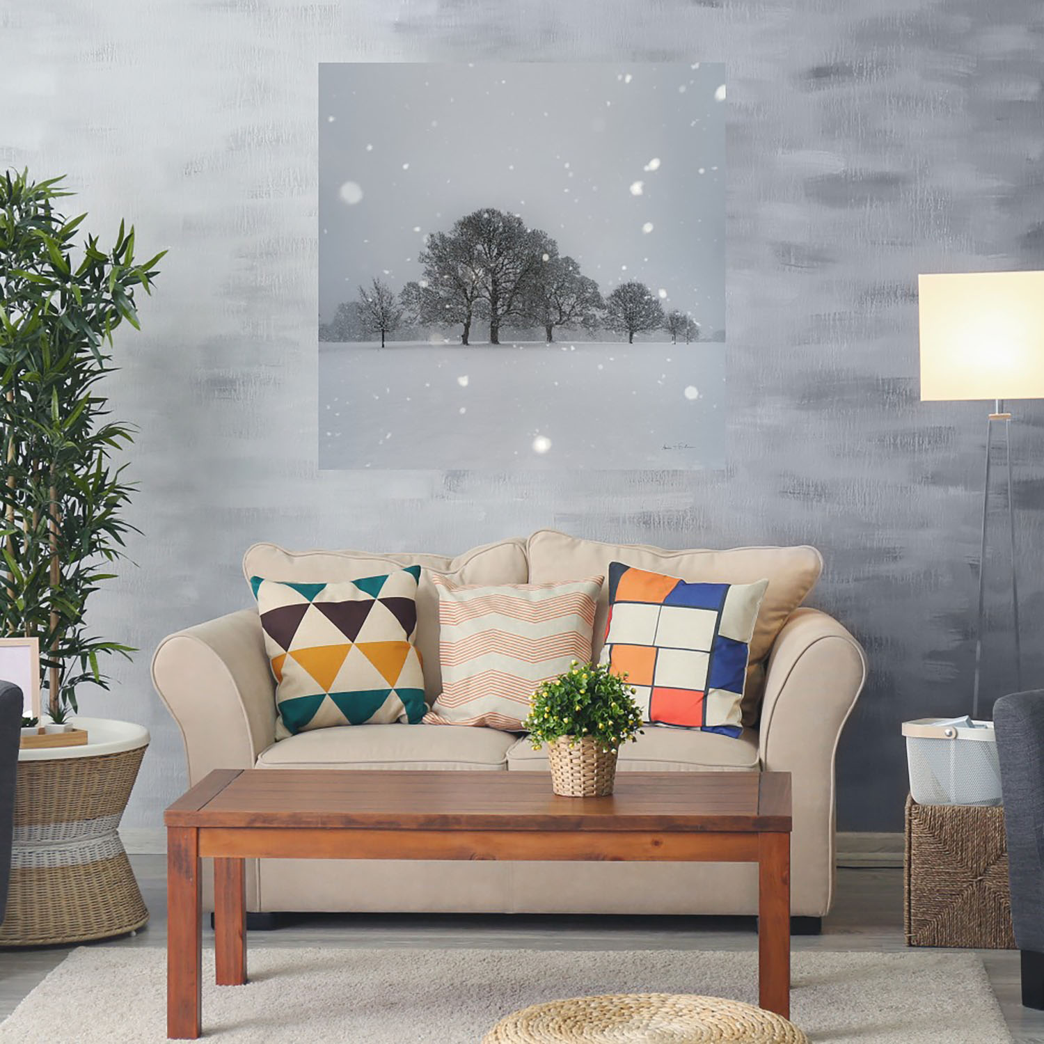 Foto 2 | Cuadro Decorativo Fine Art TJ 'Árboles en la Nieve' de Andre Eichman 82 x 82 cm