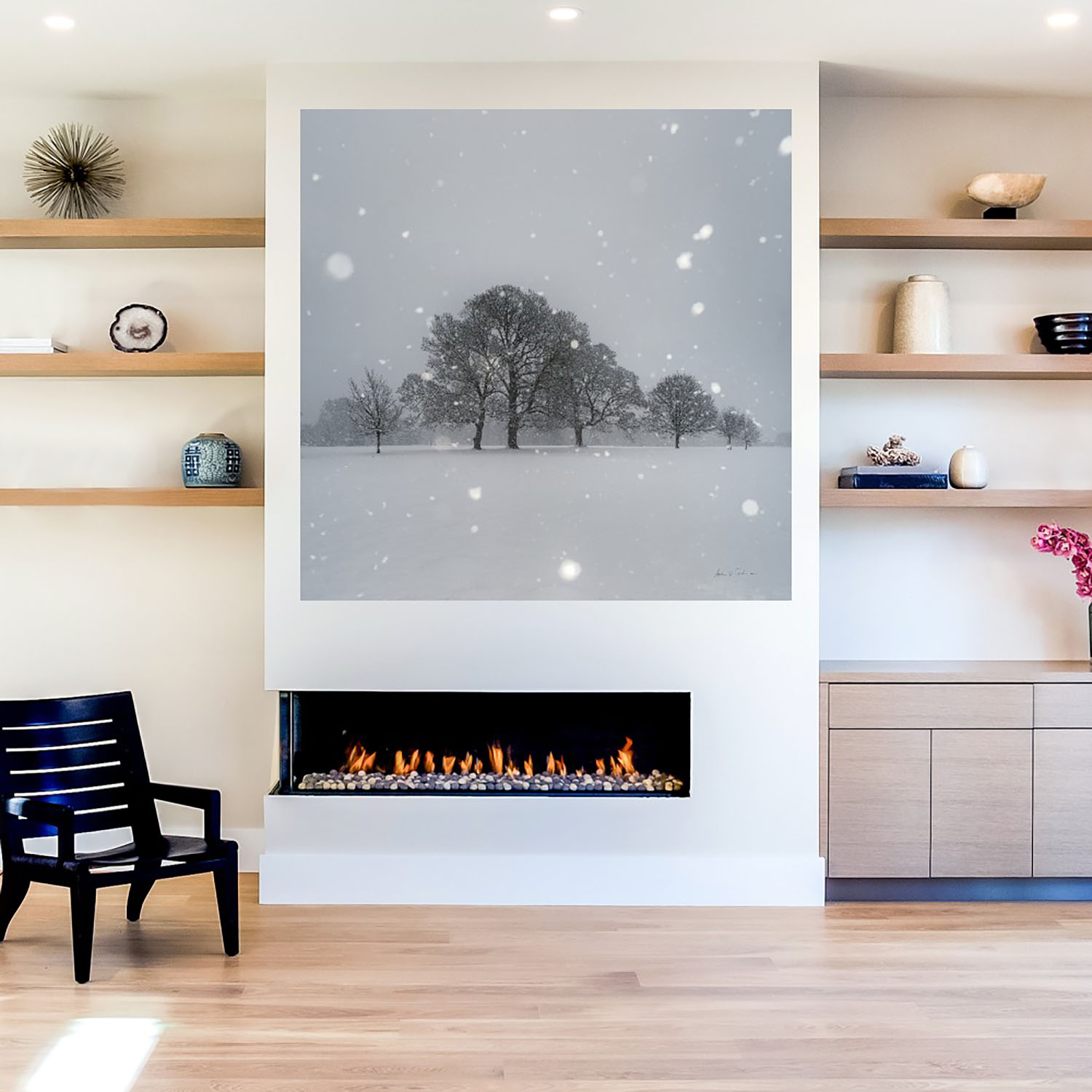 Foto 6 pulgar | Cuadro Decorativo Fine Art TJ 'Árboles en la Nieve' de Andre Eichman 82 x 82 cm