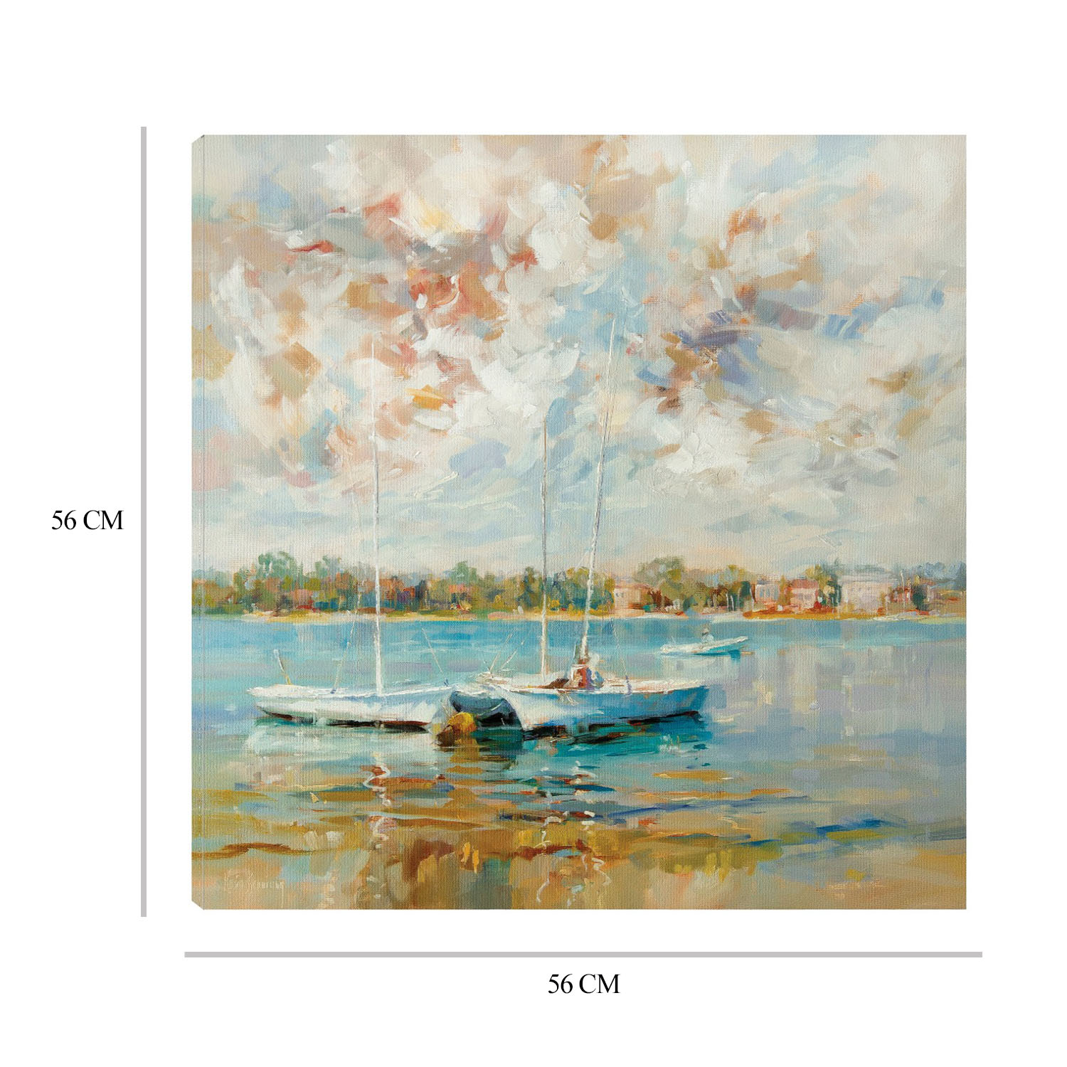 Foto 9 pulgar | Cuadro Decorativo Fine Art TJ 'A la Orilla del Agua' de Kasia Bruniany 56 x 56 cm