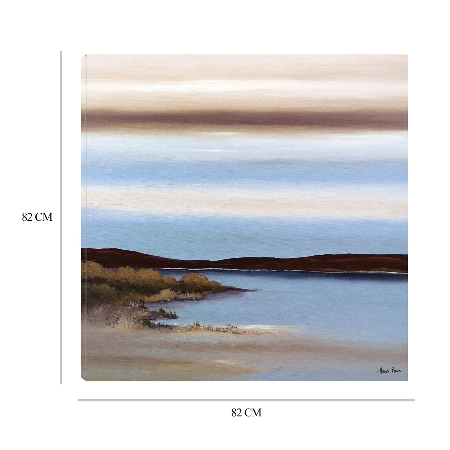 Foto 8 | Cuadro Decorativo Fine Art TJ 'A la Orilla del Río Abstracto I' de Hans Paus 82 x 82 cm