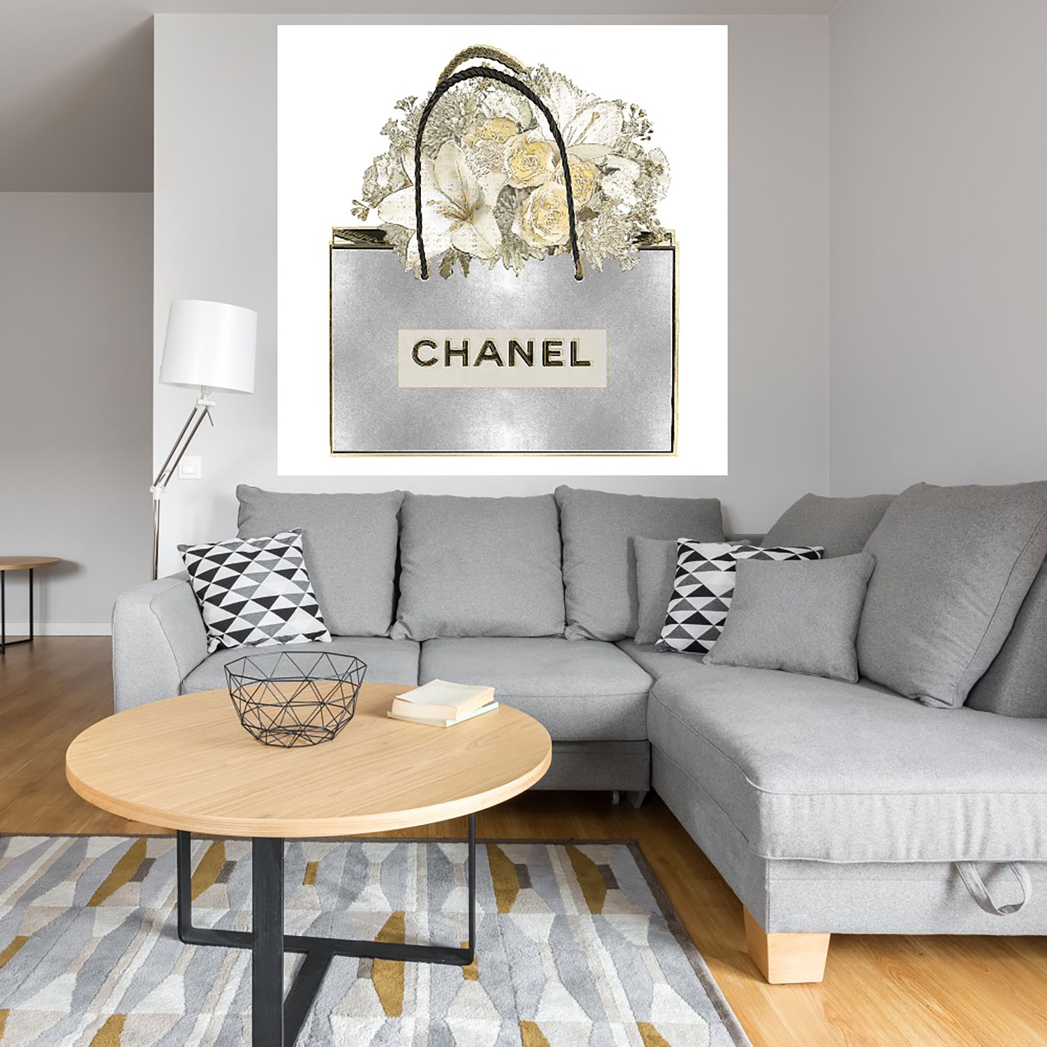 Foto 4 | Cuadro Decorativo Fine Art Tj Bolsa de Plata con Ramo Floral