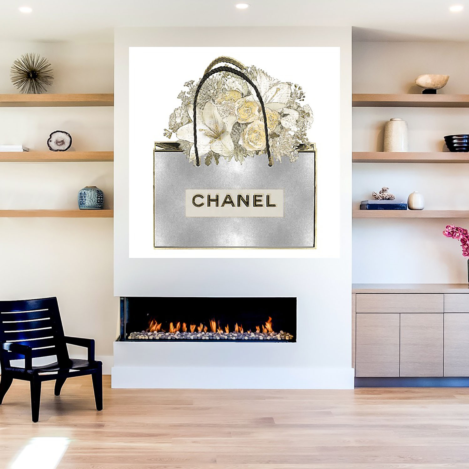 Foto 5 | Cuadro Decorativo Fine Art Tj Bolsa de Plata con Ramo Floral