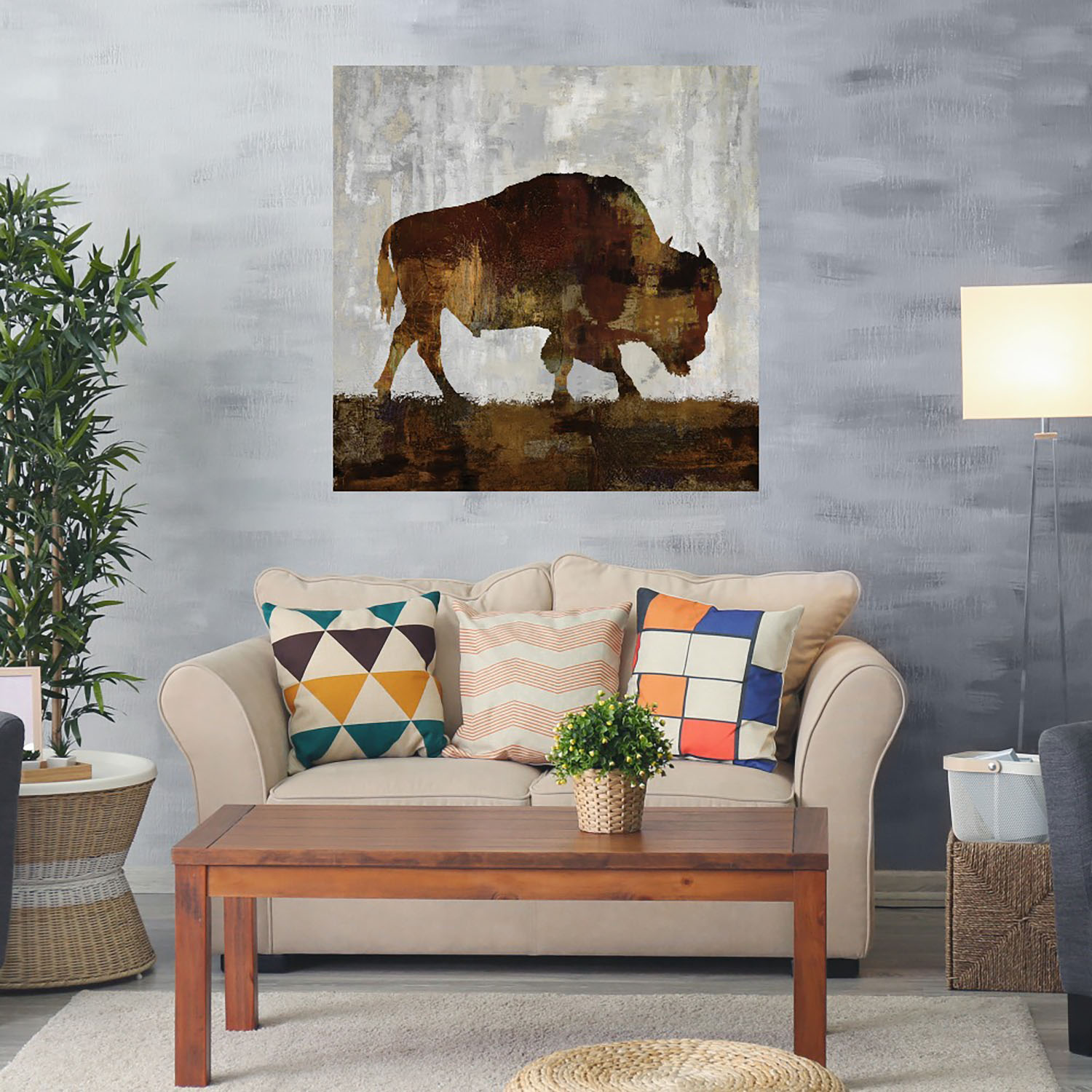 Foto 3 pulgar | Cuadro Decorativo - Bisonte - Fine Art Tj - Carl Colburn  - Arte Moderno - Impresión En Lienzo