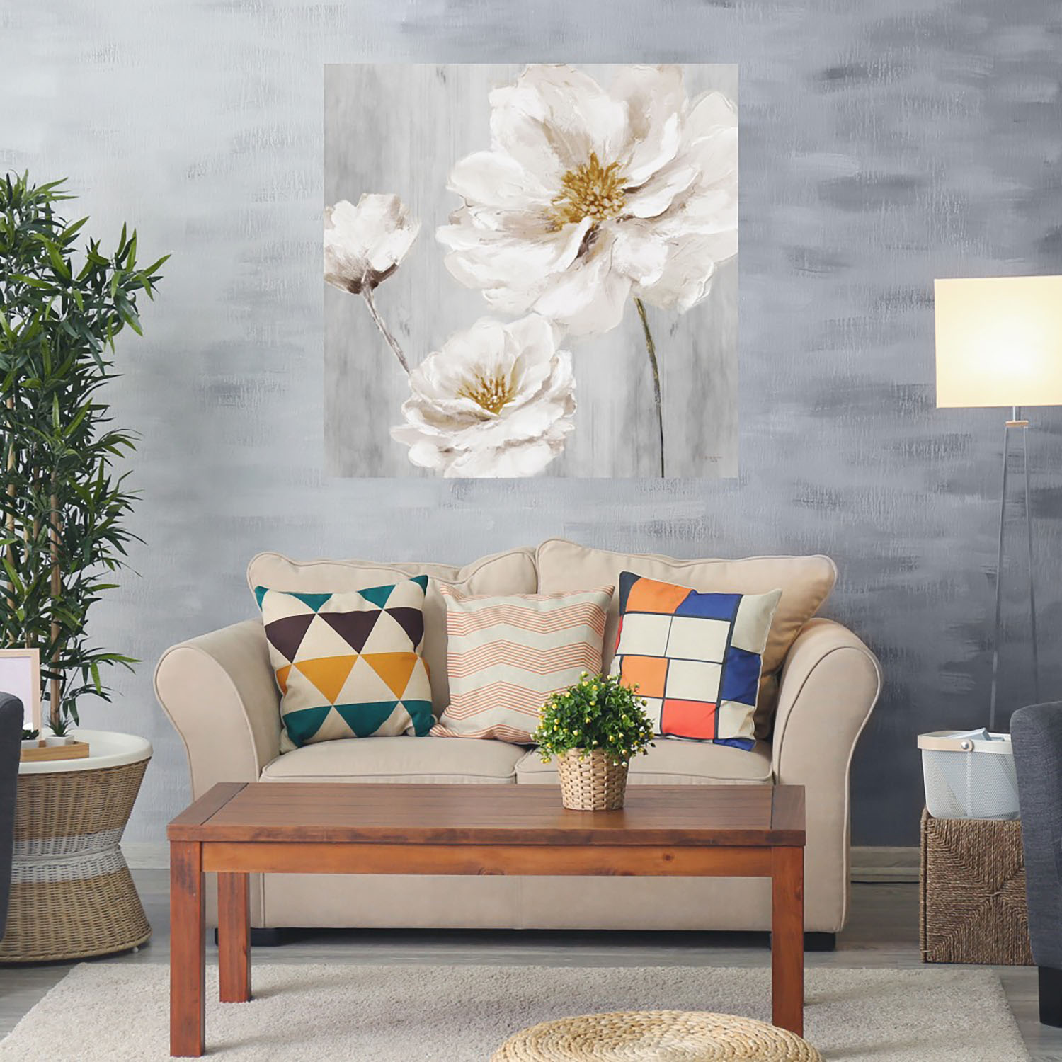 Foto 2 | Cuadro Decorativo Fine Art TJ 'Blancos de Jardín II' de Heather Hayes 82 x 82 cm