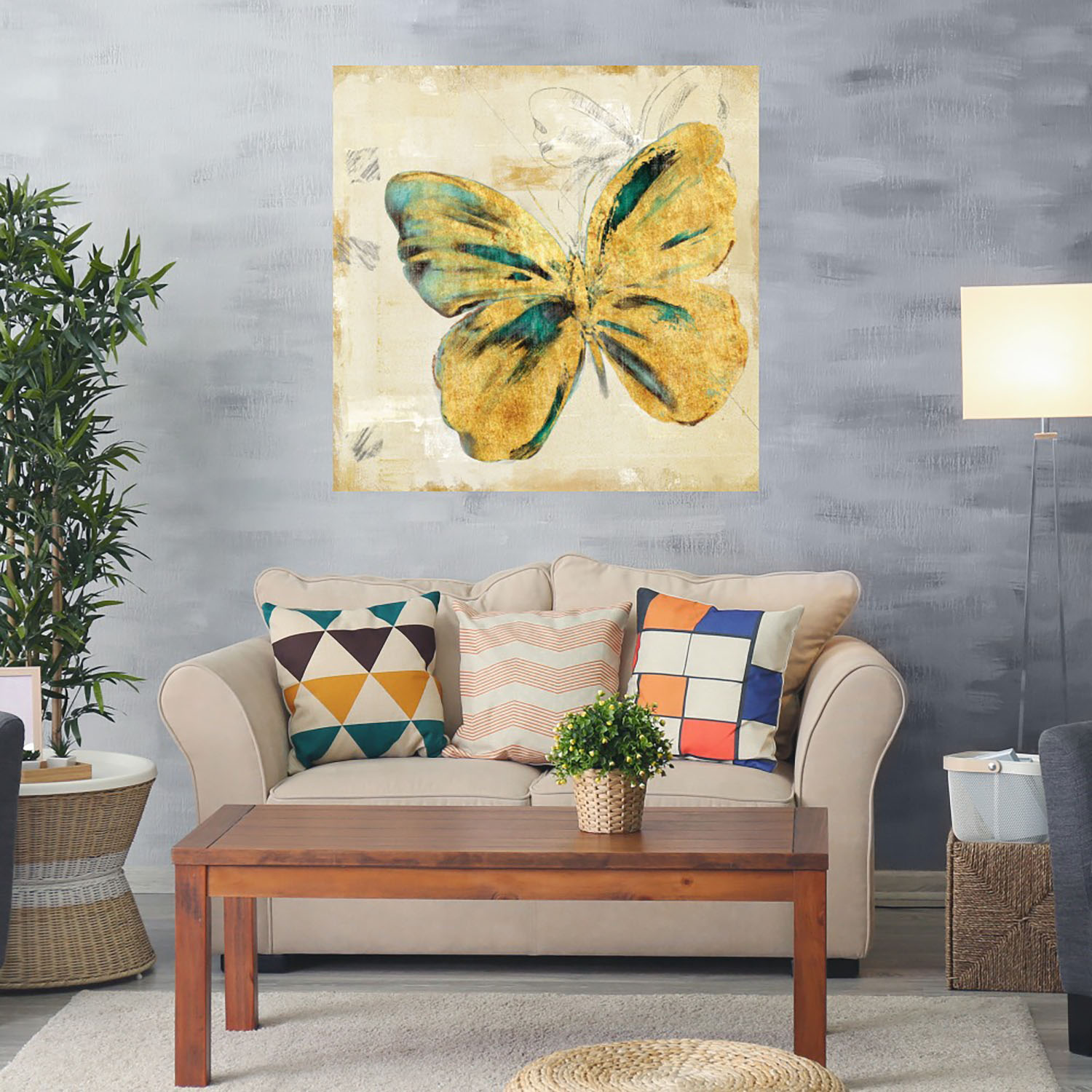 Foto 2 | Cuadro Decorativo Fine Art TJ 'Bosquejo De Mariposa II' de Heather Hayes 56 x 56 cm