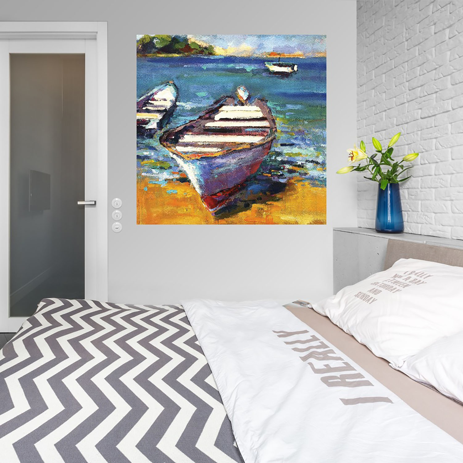 Foto 4 pulgar | Cuadro Decorativo Fine Art TJ 'Bote' de Page Pearson Railsback 56 x 56 cm