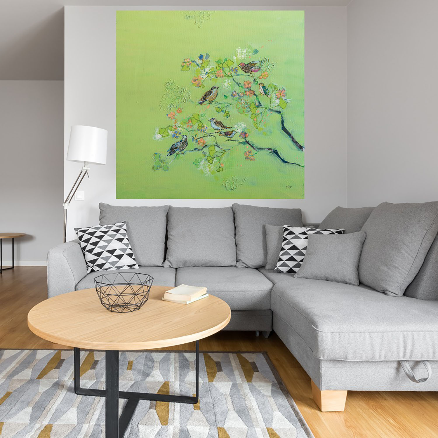Foto 4 | Cuadro Decorativo Fine Art TJ 'Canto de Pájaro' de Kellie Day 82 x 82 cm