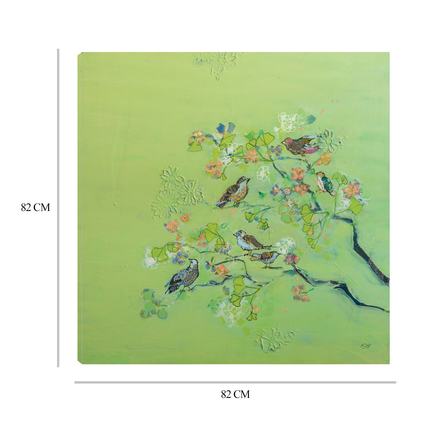 Foto 7 pulgar | Cuadro Decorativo Fine Art TJ 'Canto de Pájaro' de Kellie Day 82 x 82 cm