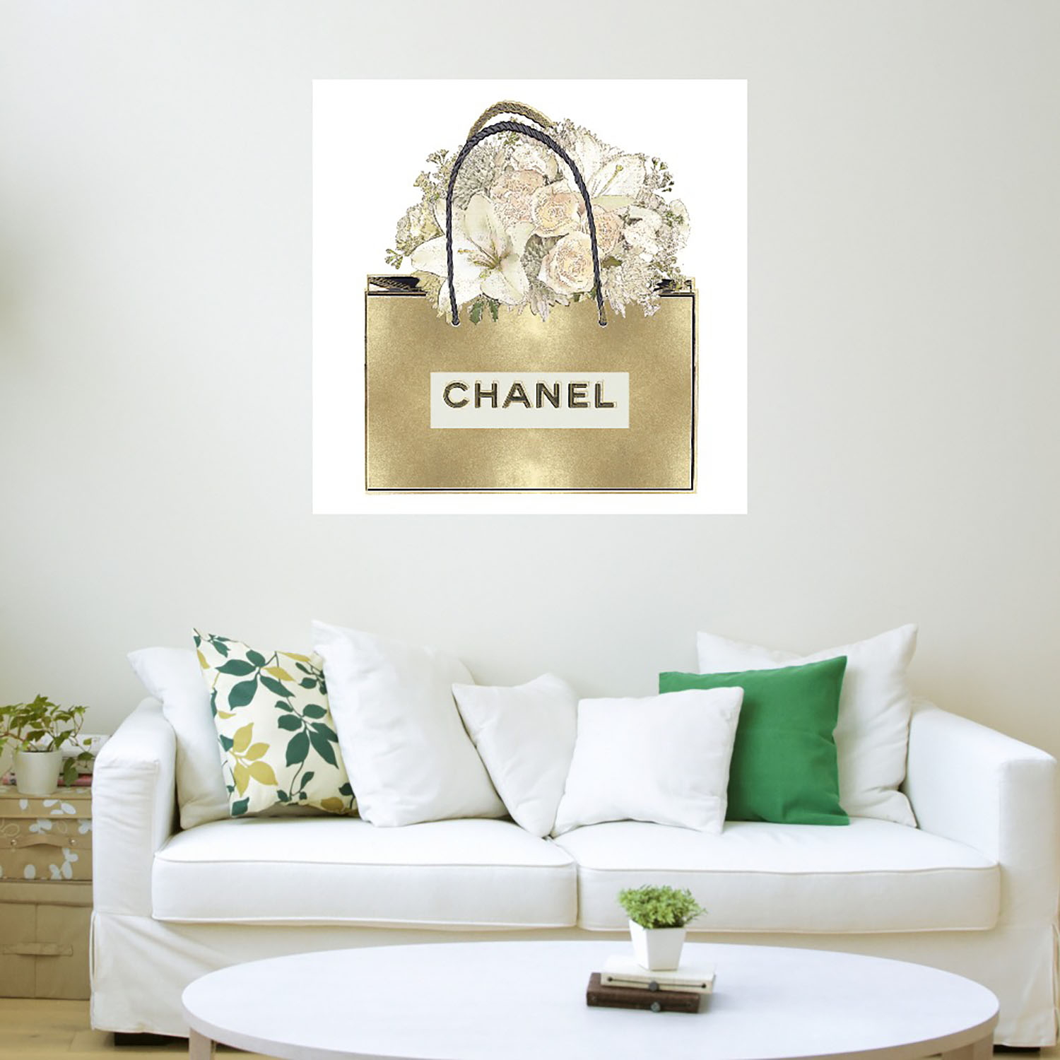 Foto 4 pulgar | Cuadro Decorativo - Bolsa De Oro Con Ramo Floral - Madeline Blake  - Arte Moderno - Impresión En Lienzo - Fine Art Tj