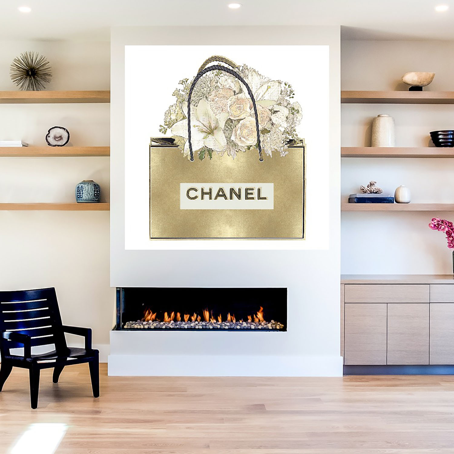 Foto 5 | Cuadro Decorativo - Bolsa De Oro Con Ramo Floral - Madeline Blake  - Arte Moderno - Impresión En Lienzo - Fine Art Tj