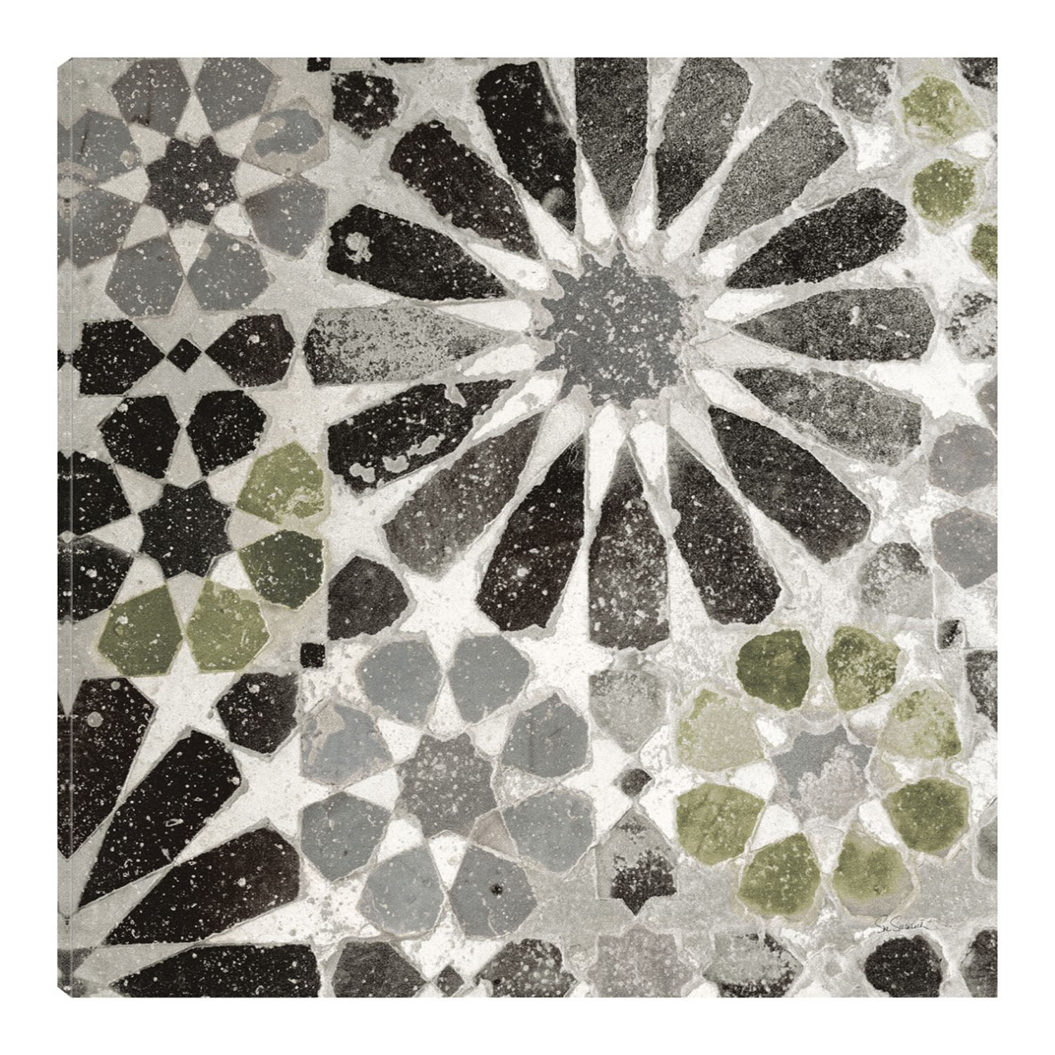 Cuadro Decorativo Fine Art TJ 'Azulejo Verde y Gris Alhambra III