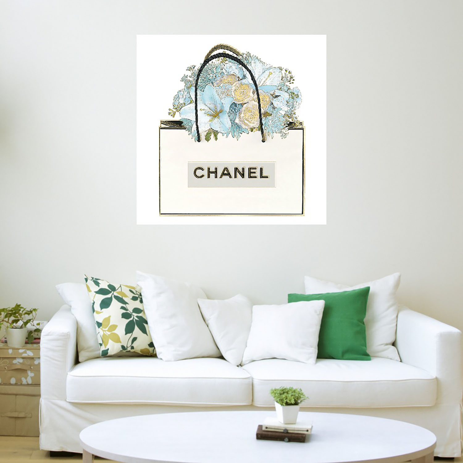 Foto 4 pulgar | Cuadro Decorativo Fine Art TJ 'Bolsa con Ramo Floral' de Madeline Blake 82 x 82 cm