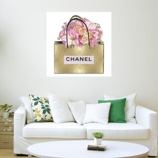 Foto 3 | Cuadro Decorativo Fine Art TJ 'Bolsa de Oro con Ramo de Rosa' de Madeline Blake 56 x 56 cm