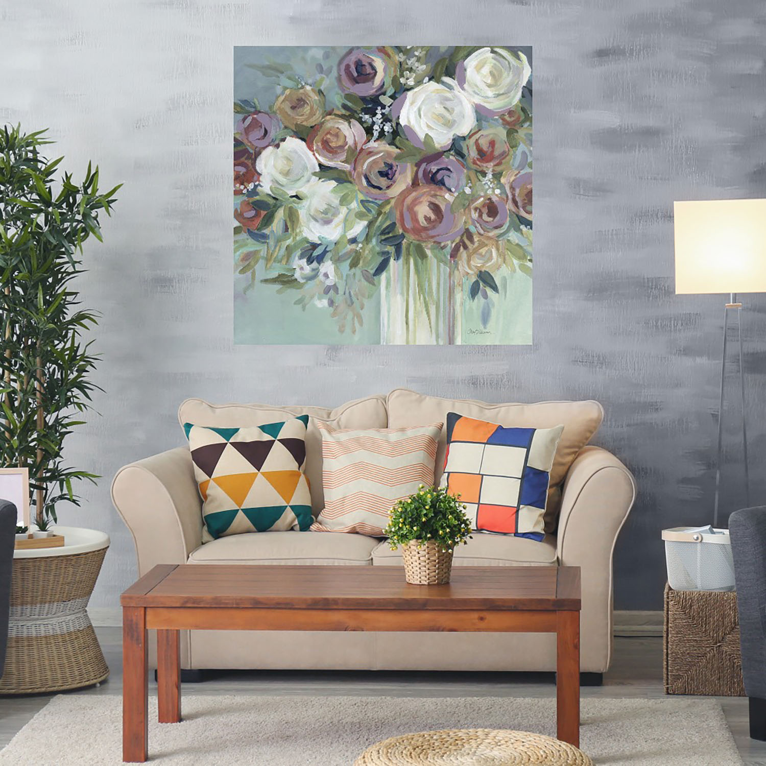Foto 2 | Cuadro Decorativo Fine Art TJ 'Bouquet Confeti II' de Carol Robinson 82 x 82 cm
