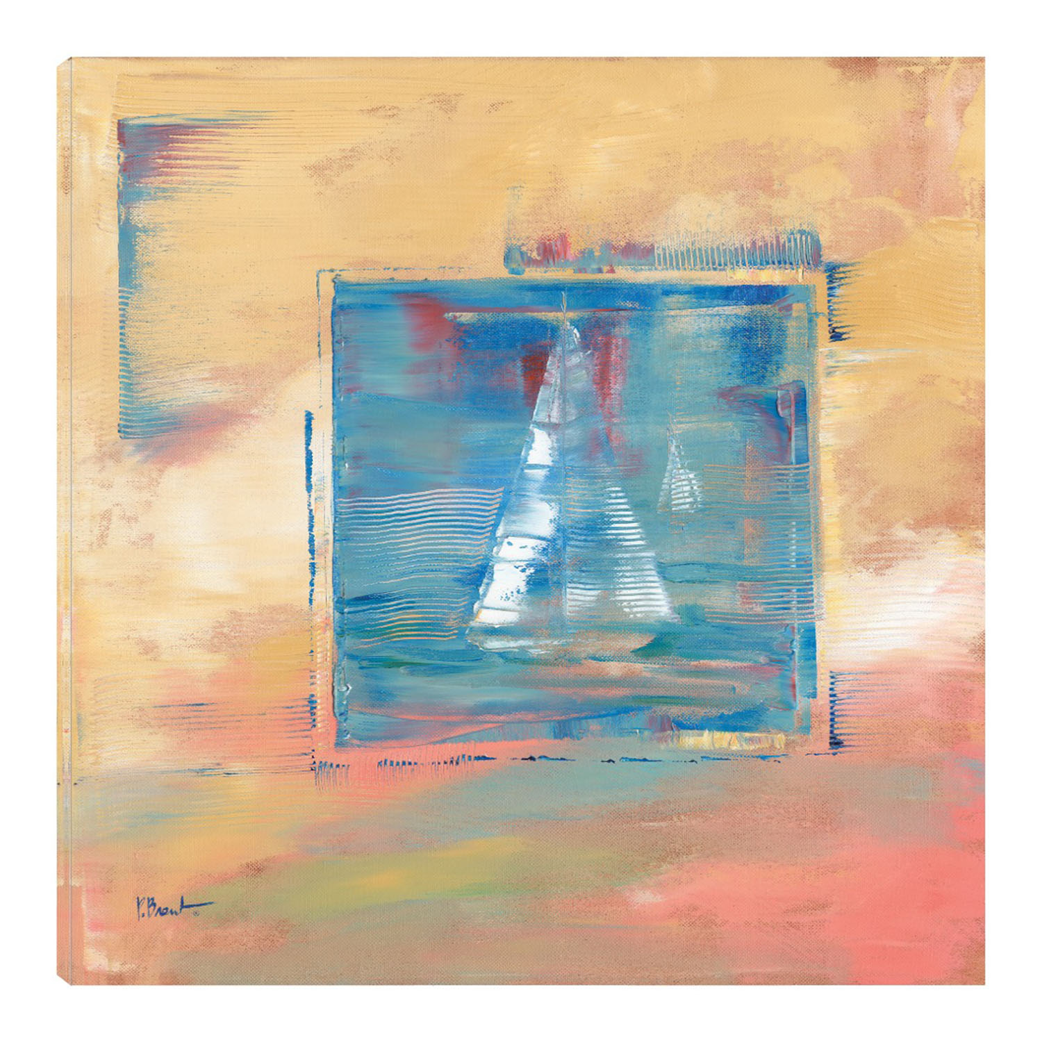 Foto 2 pulgar | Cuadro Decorativo Fine Art TJ Barcos del Puerto I de Paul Brent 82 x 82 cm