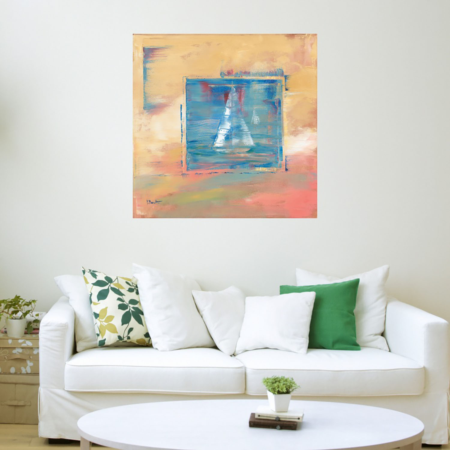 Foto 4 pulgar | Cuadro Decorativo Fine Art TJ Barcos del Puerto I de Paul Brent 82 x 82 cm
