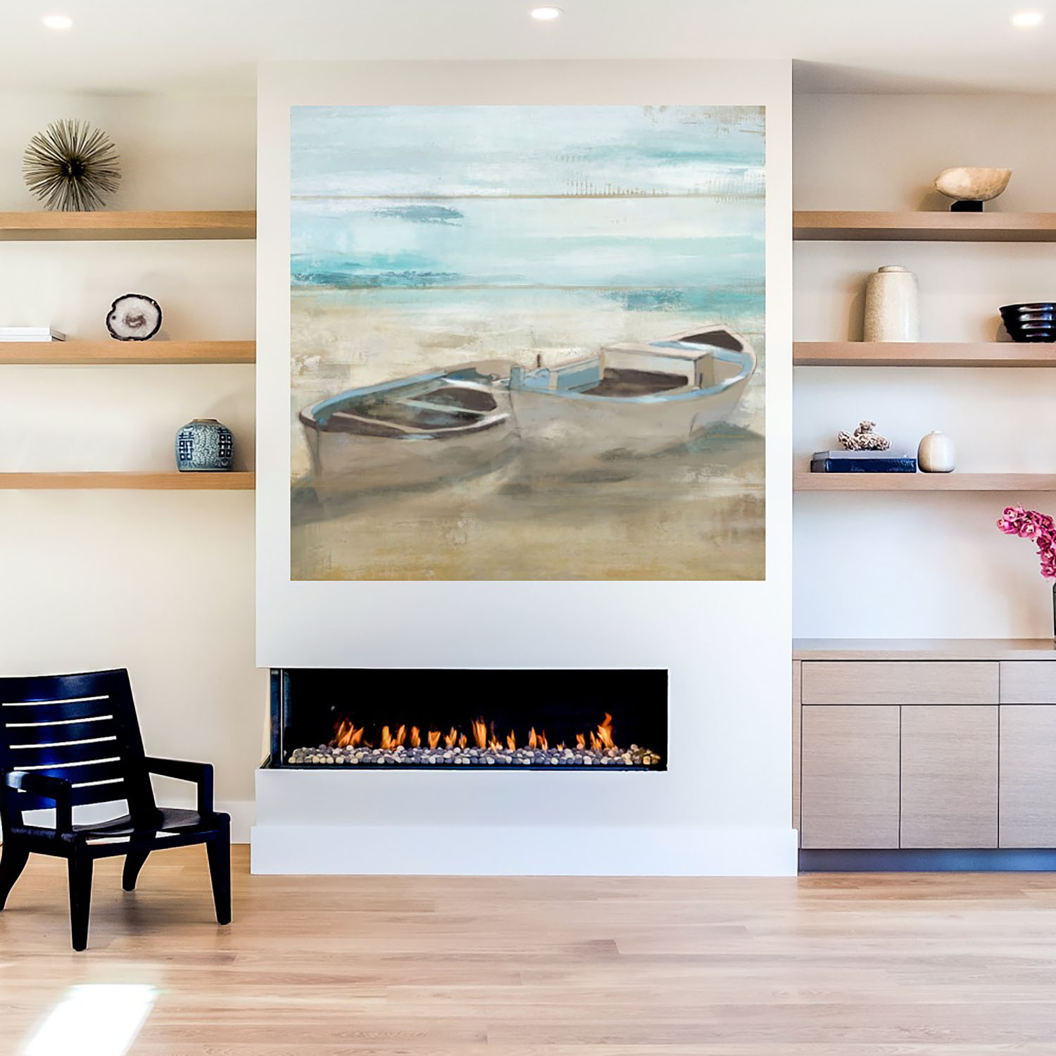 Foto 5 | Cuadro Decorativo Fine Art TJ Barcos del Puerto I de Paul Brent 82 x 82 cm