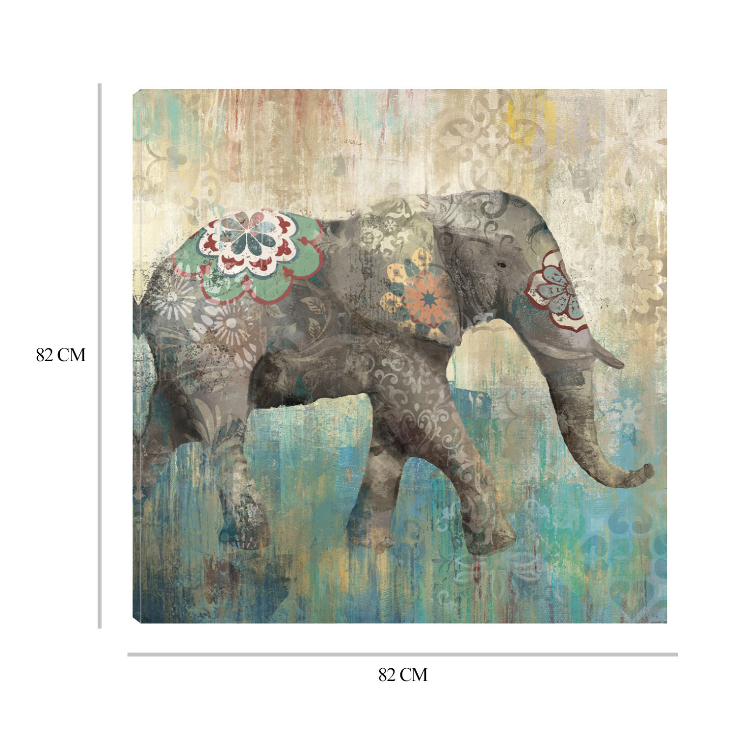Foto 7 pulgar | Cuadro Decorativo Fine Art Tj Elefante Boho I Heather Hayes Arte Animales Impresión en Lienzo