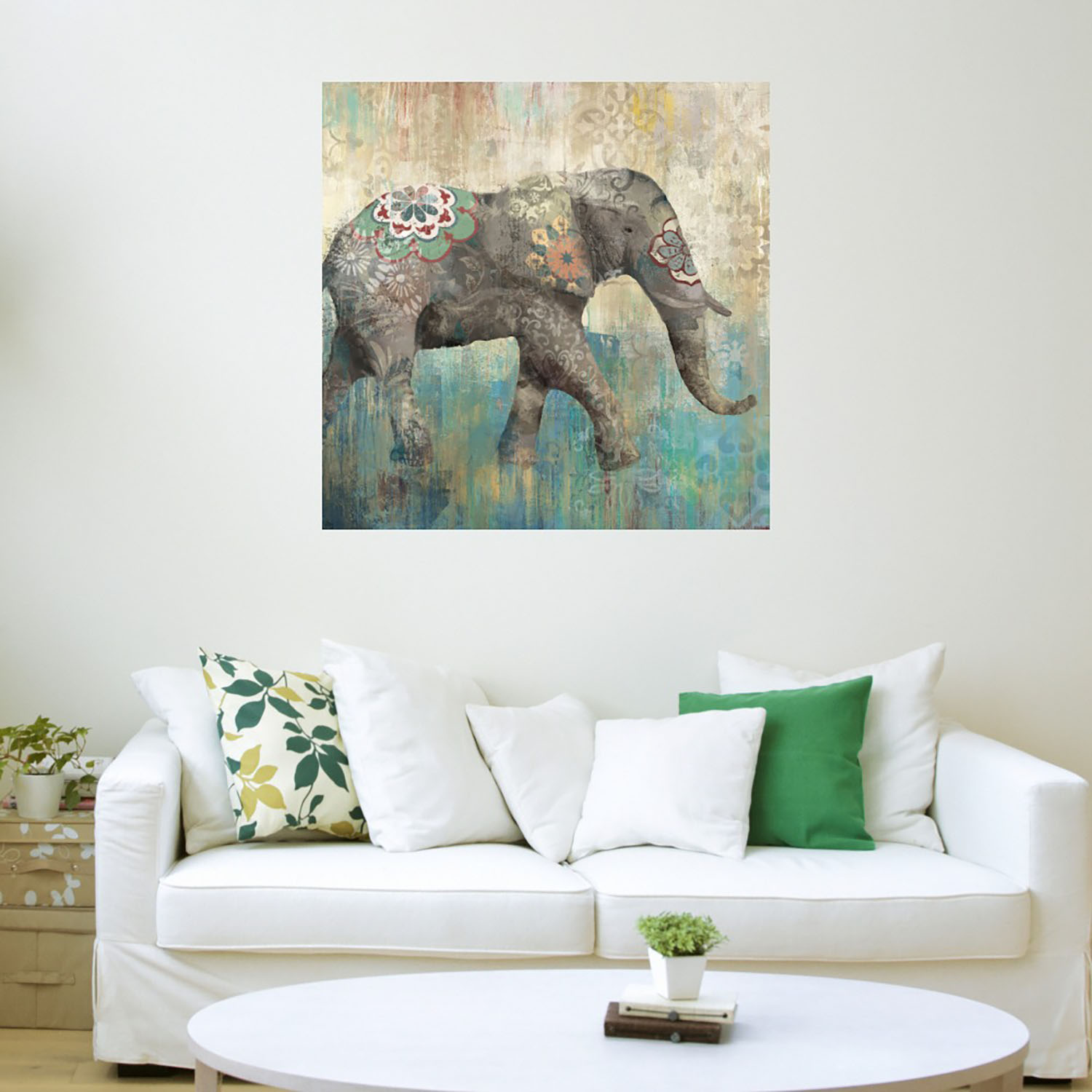 Foto 4 pulgar | Cuadro Decorativo - Elefante Boho I - Heather Hayes  - Arte Animales - Impresión En Lienzo - Fine Art Tj