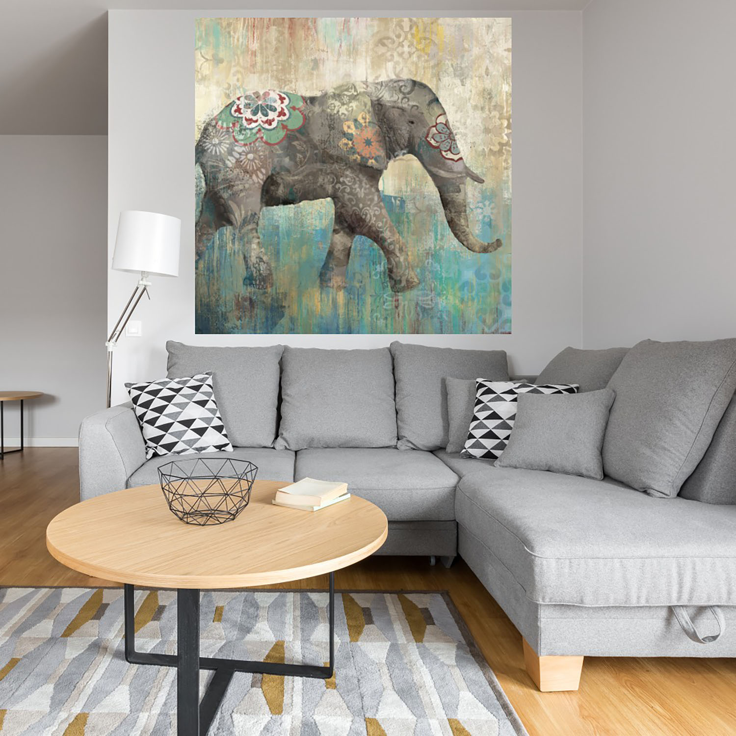 Foto 4 | Cuadro Decorativo - Elefante Boho I - Heather Hayes  - Arte Animales - Impresión En Lienzo - Fine Art Tj