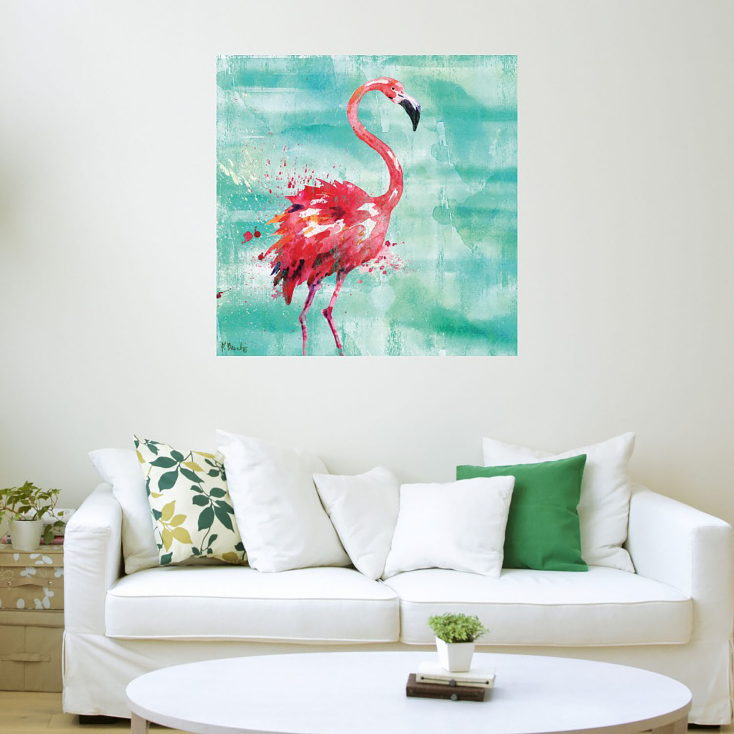 Foto 4 pulgar | Cuadro Decorativo - Flamingo De Arianna I - Turquesa - Paul Brent  - Arte Animales - Impresión En Lienzo - Fine Art Tj