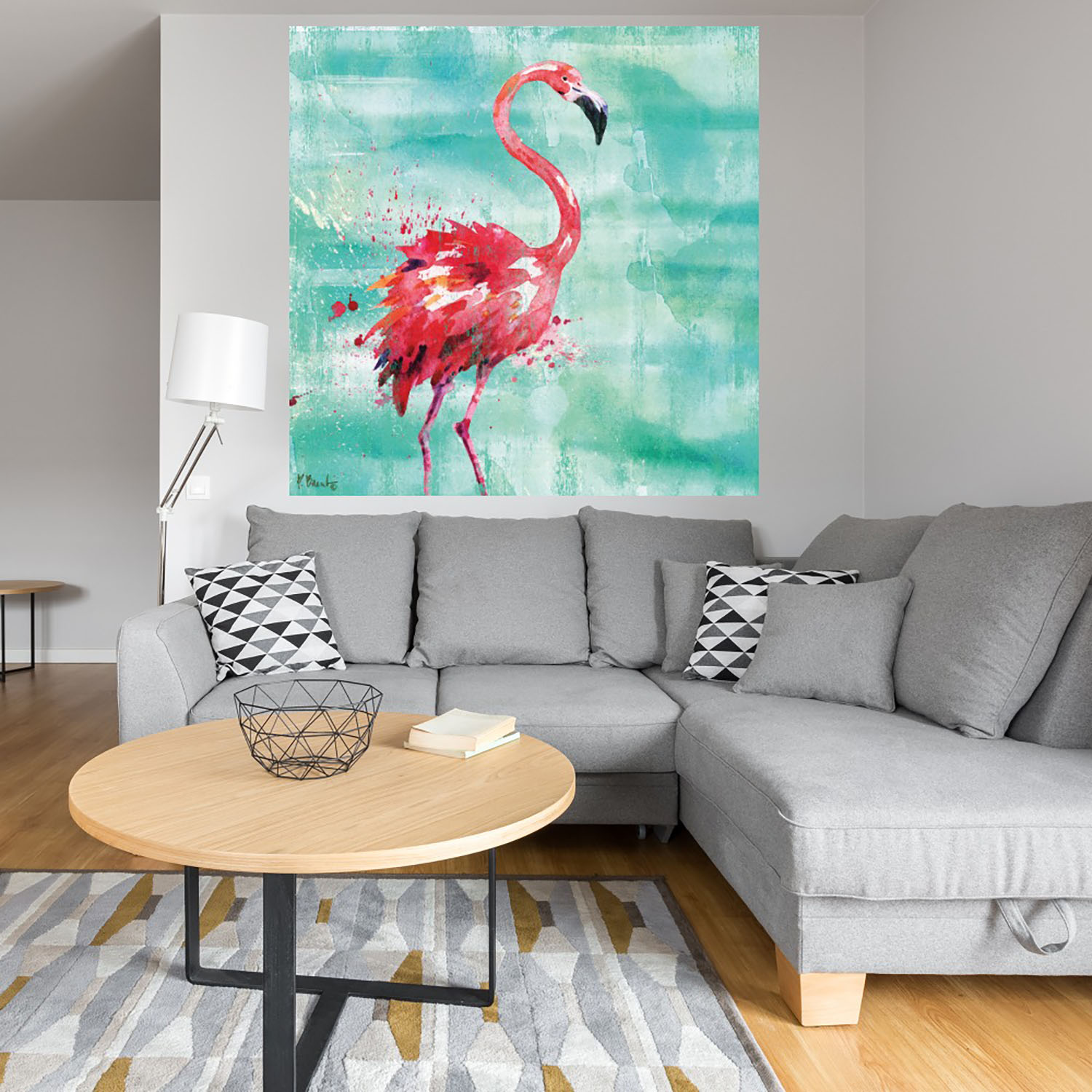 Foto 4 | Cuadro Decorativo - Flamingo De Arianna I - Turquesa - Paul Brent  - Arte Animales - Impresión En Lienzo - Fine Art Tj