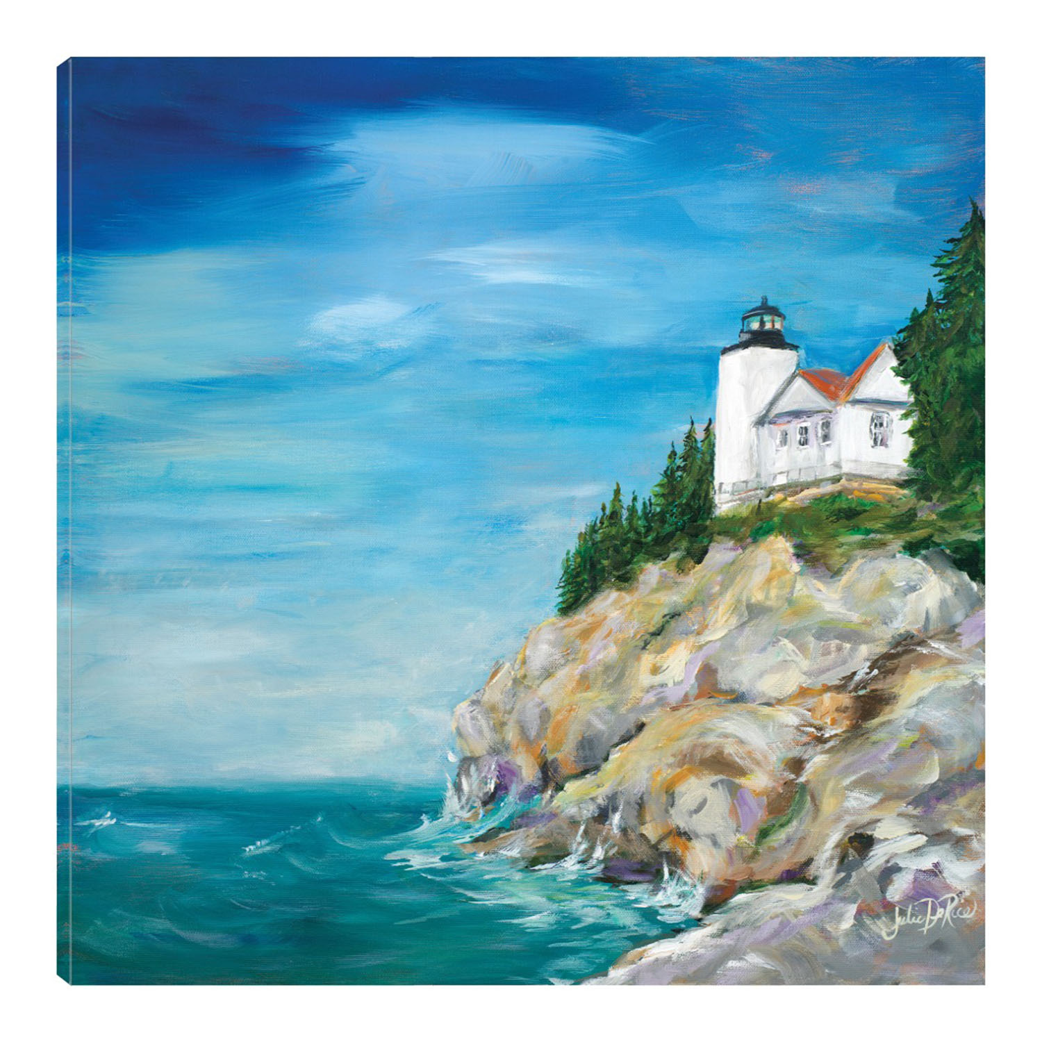 Cuadro Decorativo - Faro En La Costa Rocosa Ii - Julie Derice  - Arte Costa - Impresión En Lienzo - Fine Art Tj