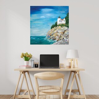 Foto 2 | Cuadro Decorativo - Faro En La Costa Rocosa Ii - Julie Derice - Arte Costa - Impresión En Lienzo - Fine Art Tj