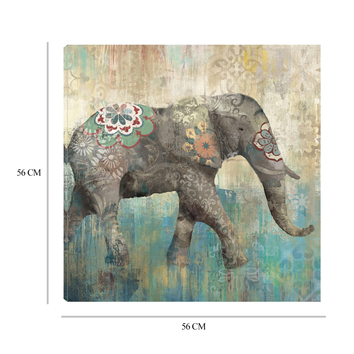 Foto 7 pulgar | Cuadro Decorativo - Elefante Boho I - Heather Hayes  - Arte Animales - Impresión En Lienzo - Fine Art Tj