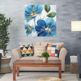 Foto 2 | Cuadro Decorativo - Azules Florecientes Ii - Nan - Arte Floral - Impresión En Lienzo - Fine Art Tj