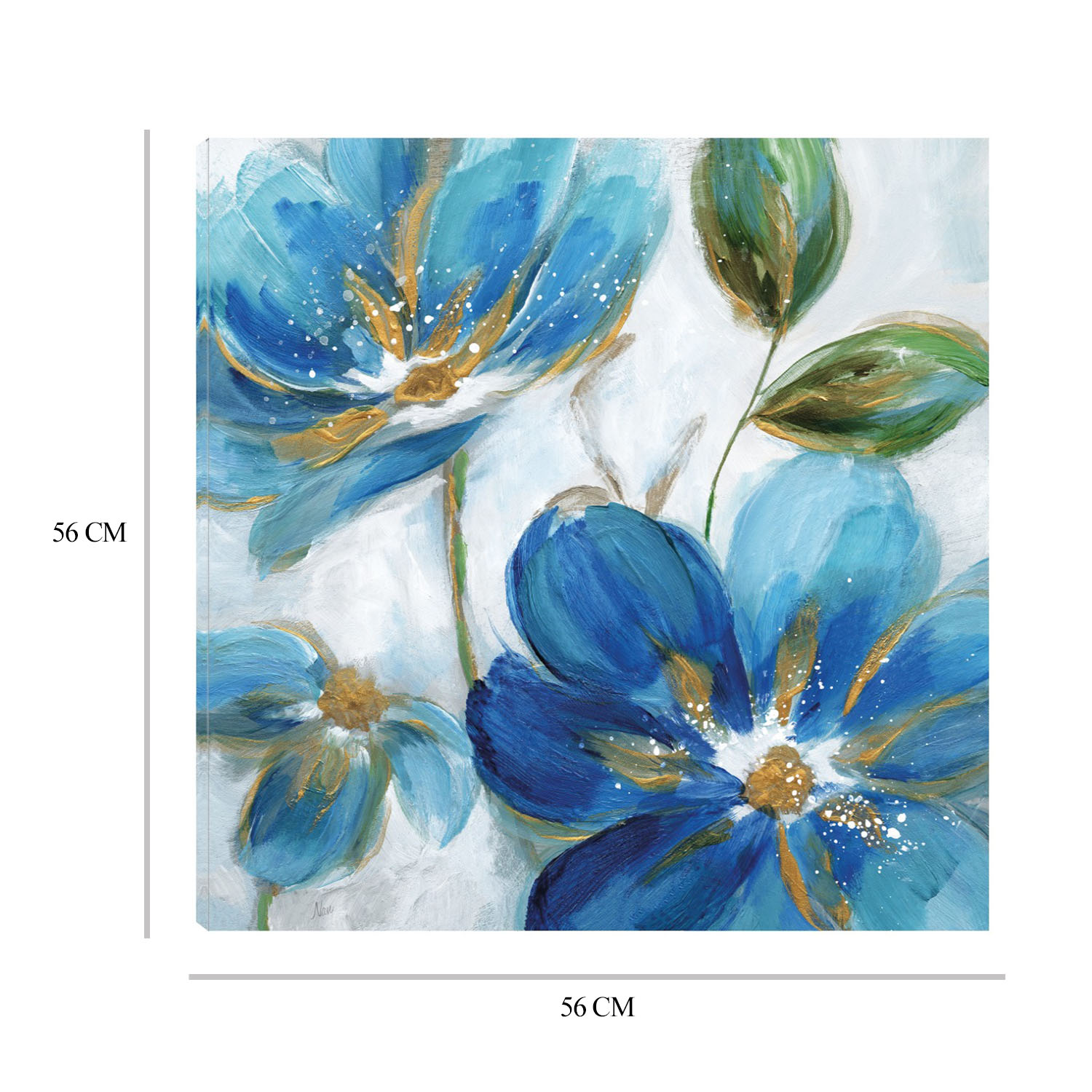 Foto 7 pulgar | Cuadro Decorativo - Azules Florecientes Ii - Nan  - Arte Floral - Impresión En Lienzo - Fine Art Tj
