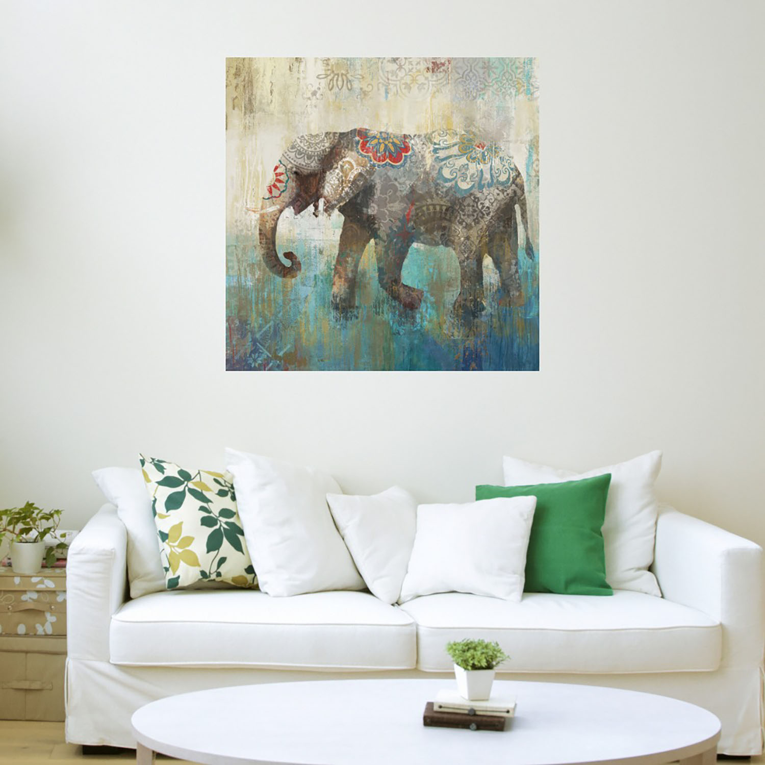 Foto 4 pulgar | Cuadro Decorativo - Elefante Boho Ii - Heather Hayes  - Arte Animales - Impresión En Lienzo - Fine Art Tj