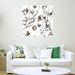 Foto 3 | Cuadro Decorativo - Flores De Algodón - Belle Maison - Arte Floral - Impresión En Lienzo - Fine Art Tj