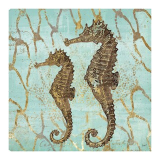 Foto 1 | Cuadro Decorativo - Caballitos De Mar De Oro - Heather Hayes - Arte Animales - Impresión En Lienzo - Fine Art Tj