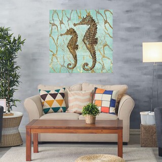 Foto 2 | Cuadro Decorativo - Caballitos De Mar De Oro - Heather Hayes - Arte Animales - Impresión En Lienzo - Fine Art Tj