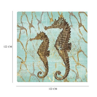 Foto 6 | Cuadro Decorativo - Caballitos De Mar De Oro - Heather Hayes - Arte Animales - Impresión En Lienzo - Fine Art Tj