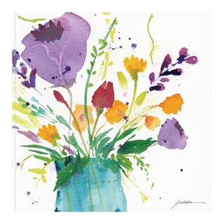 Foto 1 | Cuadro Decorativo - Flores Brillantes - Sheila Golden - Arte Floral - Impresión En Lienzo - Fine Art Tj