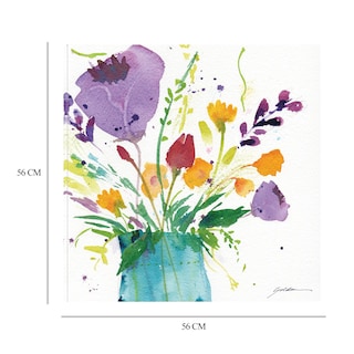 Foto 6 | Cuadro Decorativo - Flores Brillantes - Sheila Golden - Arte Floral - Impresión En Lienzo - Fine Art Tj