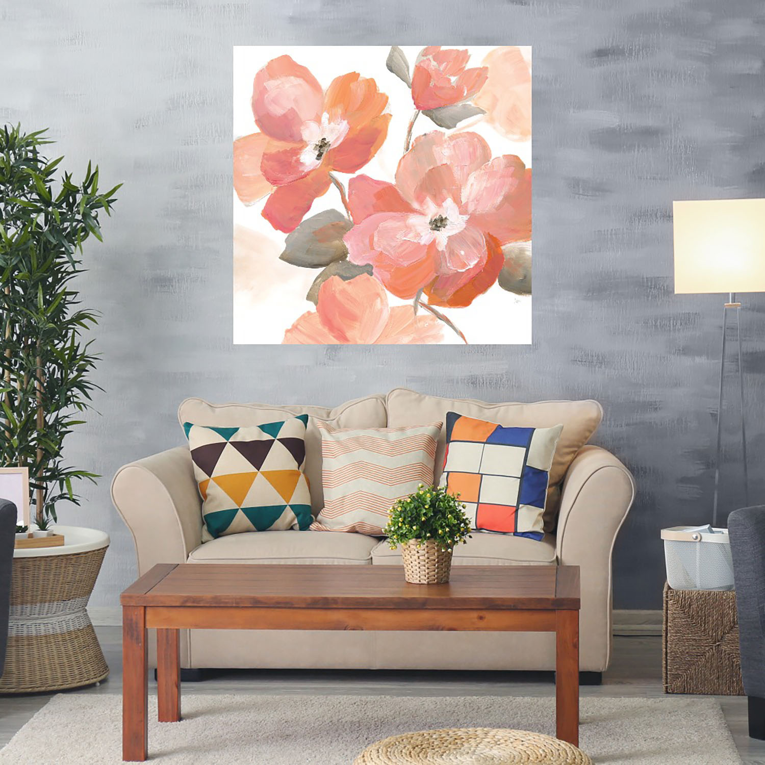 Foto 2 | Cuadro Decorativo - Fantasía De Coral I - Nan  - Arte Floral - Impresión En Lienzo - Fine Art Tj