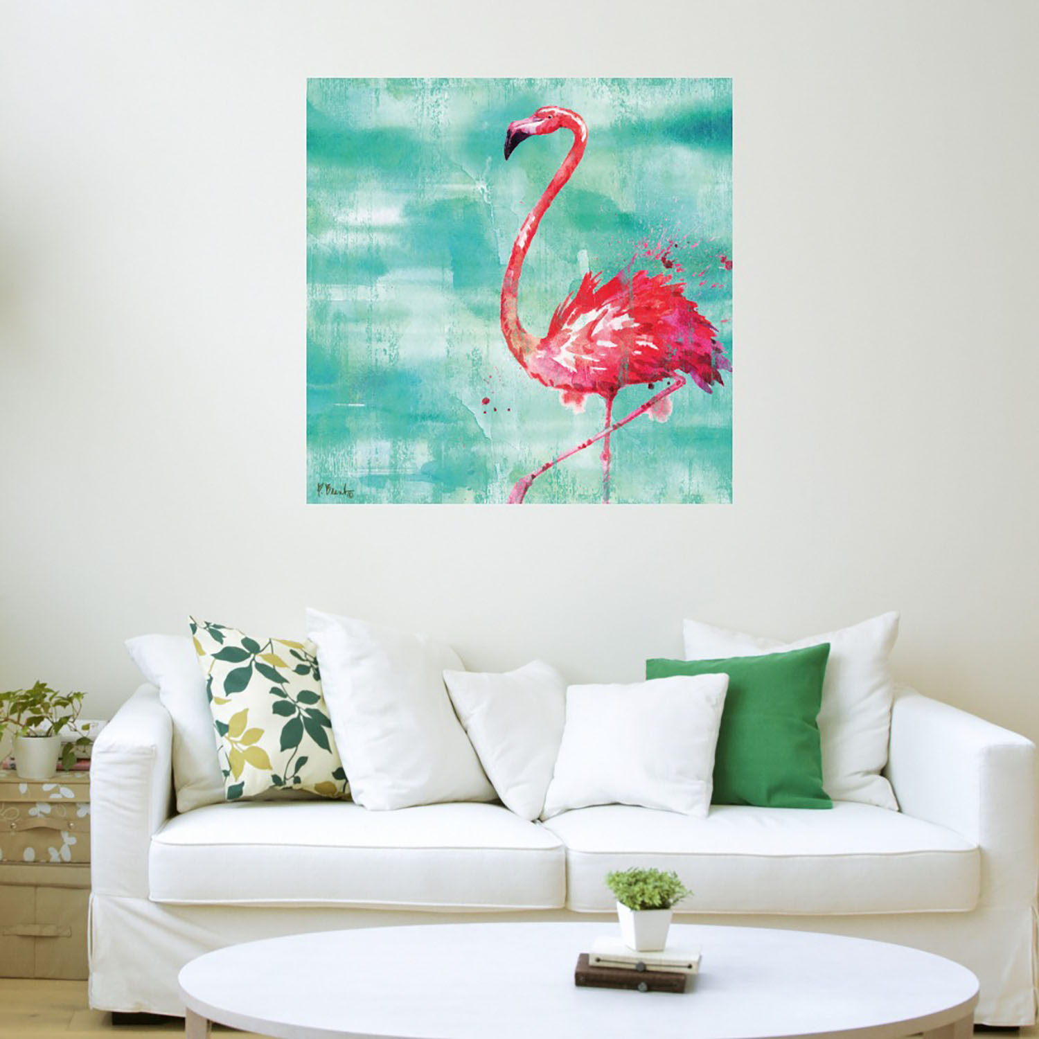 Foto 4 pulgar | Cuadro Decorativo - Flamingo De Arianna Ii - Turquesa - Paul Brent  - Arte Animales - Impresión En Lienzo - Fine Art Tj