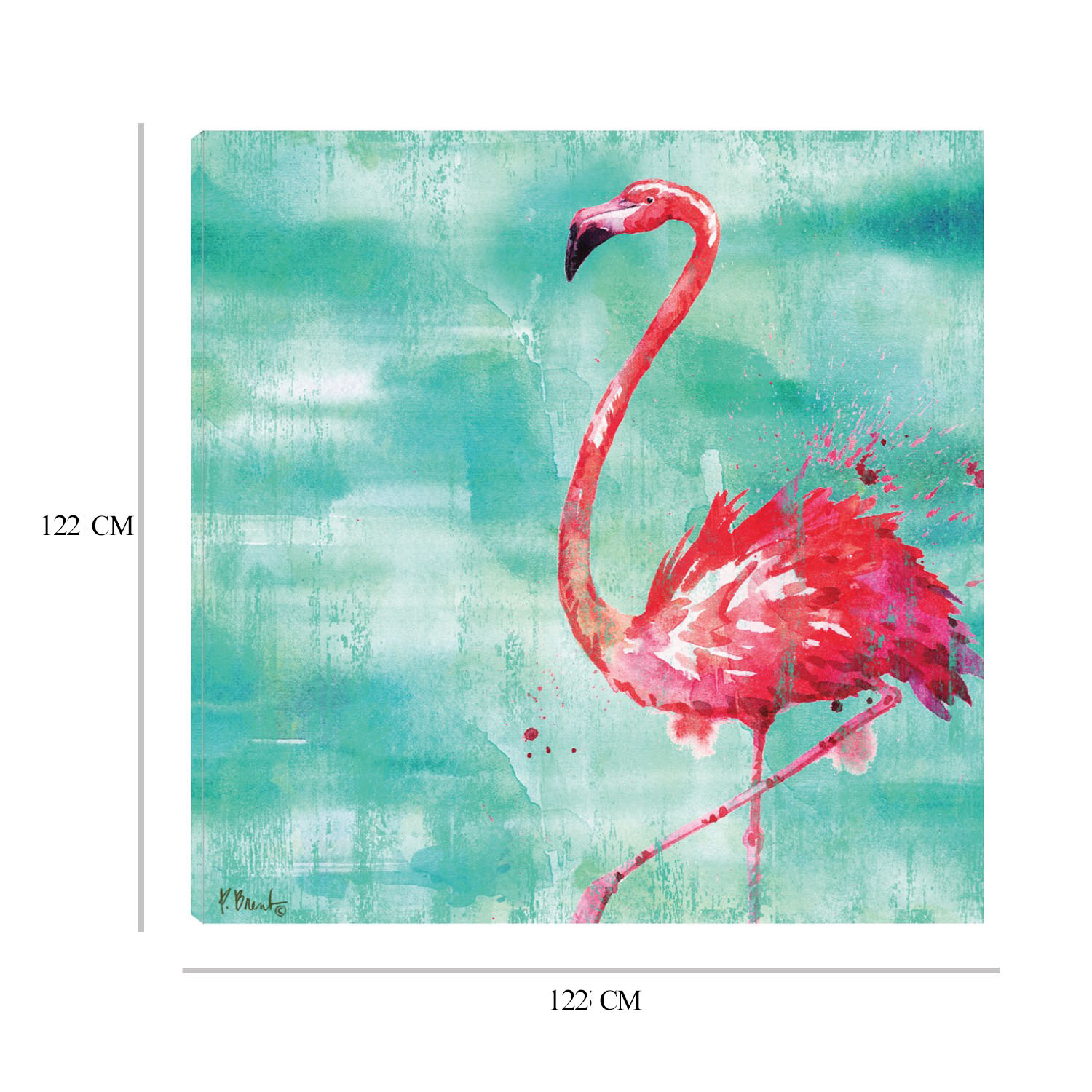Foto 7 pulgar | Cuadro Decorativo - Flamingo De Arianna Ii - Turquesa - Paul Brent  - Arte Animales - Impresión En Lienzo - Fine Art Tj