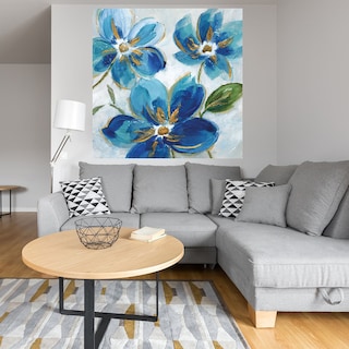 Foto 4 | Cuadro Decorativo - Azules Florecientes I - Nan - Arte Floral - Impresión En Lienzo - Fine Art Tj
