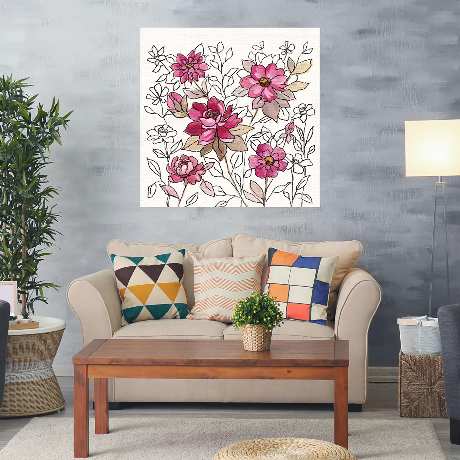 Foto 2 | Cuadro Decorativo - Encaje De Flor Magenta I - Silvia Vassileva  - Arte Floral - Impresión En Lienzo - Fine Art Tj