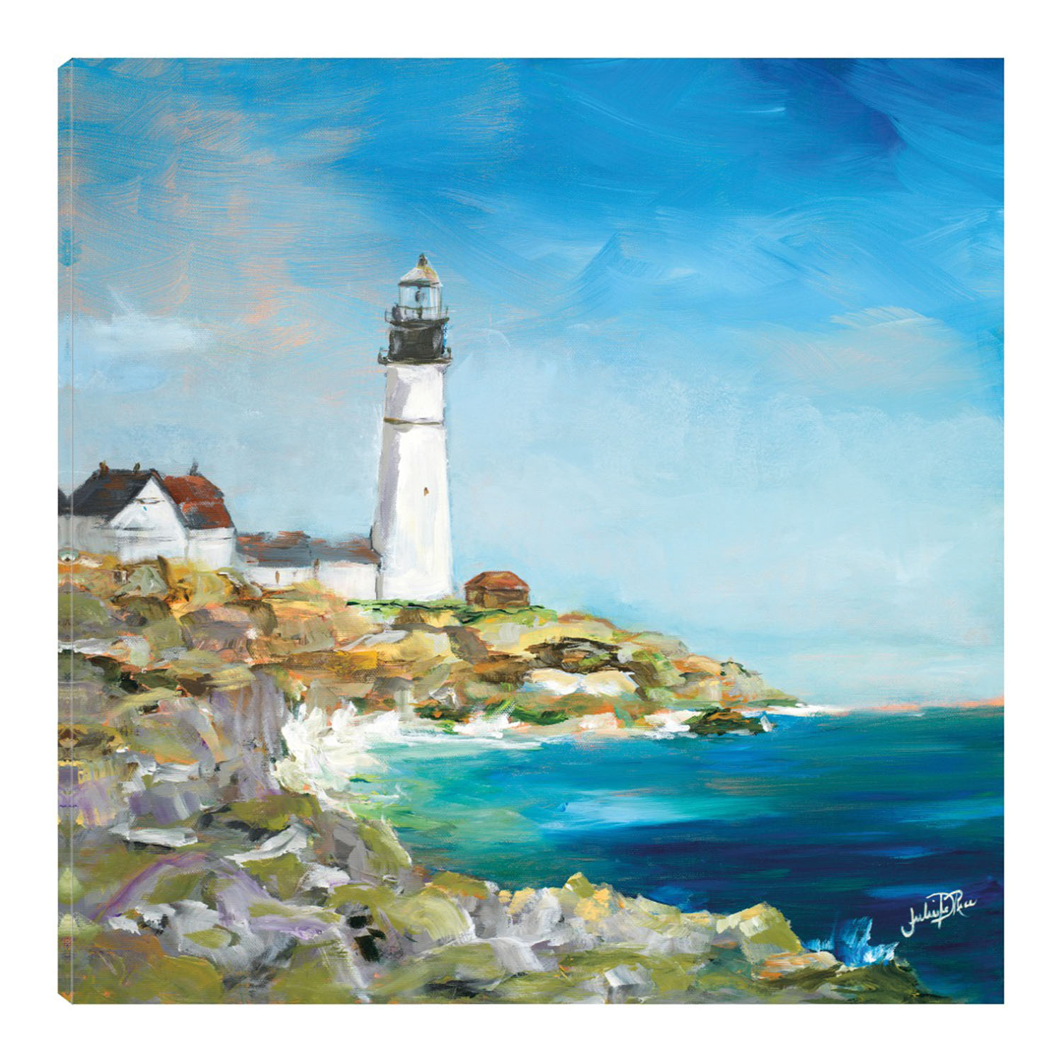 Foto 1 | Cuadro Decorativo - Faro En La Costa Rocosa I - Julie Derice  - Arte Costa - Impresión En Lienzo - Fine Art Tj