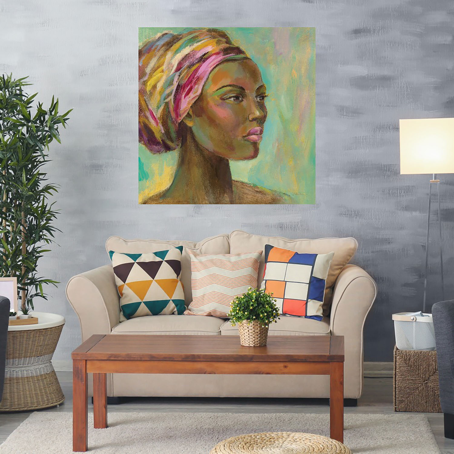 Foto 2 | Cuadro Decorativo Fine Art Tj Mujer Africana I Silvia Vassileva Arte Moderno Impresión en Lienzo