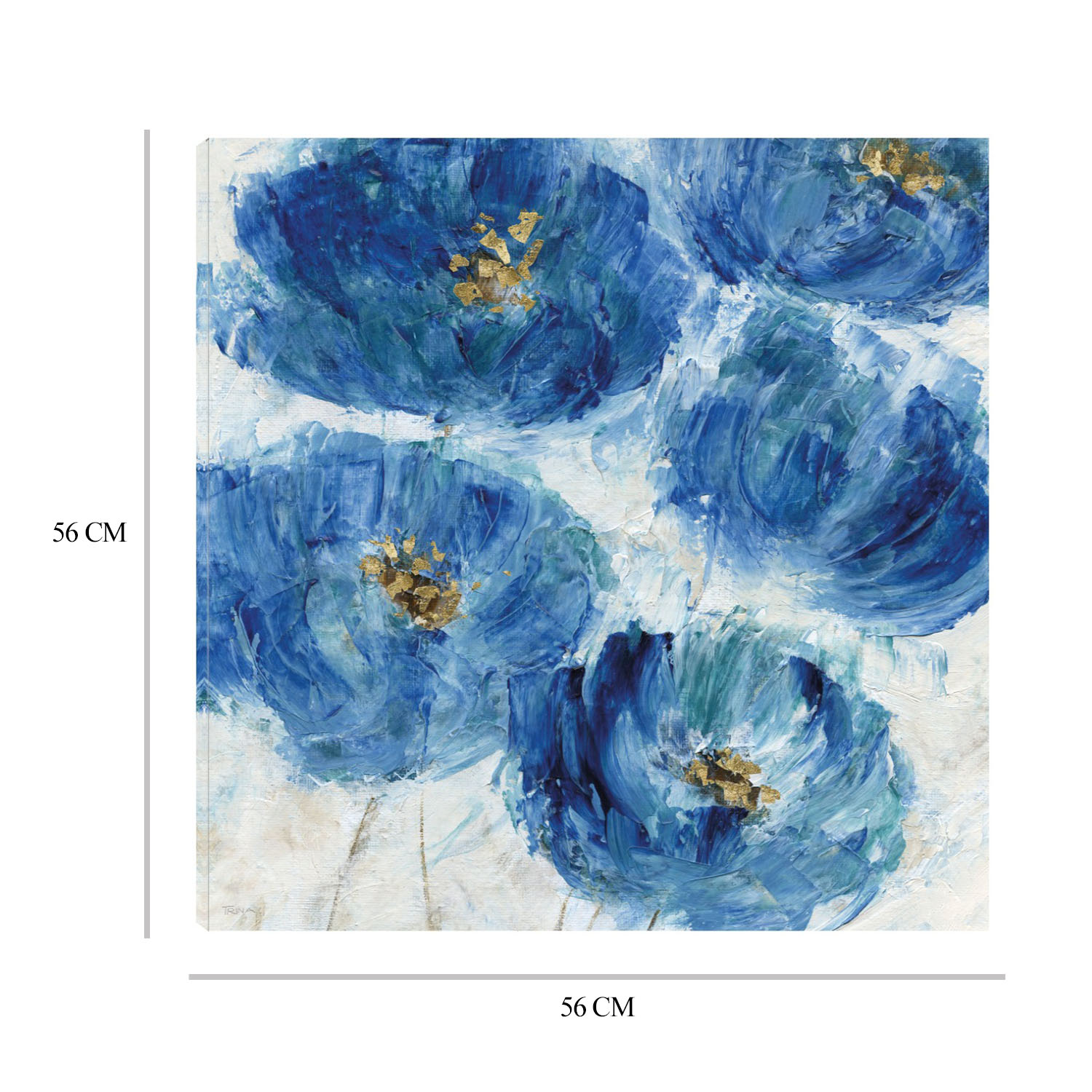 Foto 7 pulgar | Cuadro Decorativo - Mancha Floral Azul - Katrina Craven  - Arte Floral - Impresión En Lienzo - Fine Art Tj